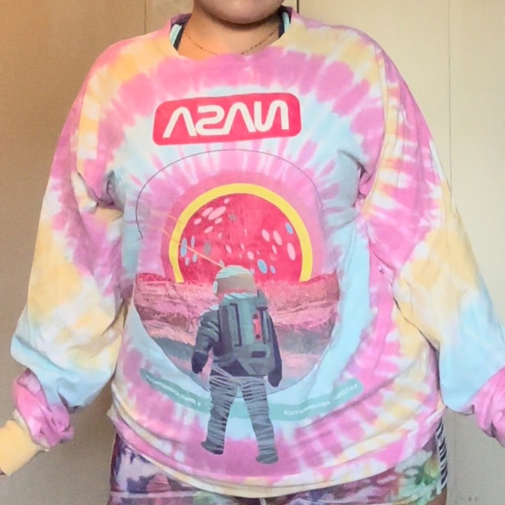 Hyper space nasa long sleeve sweater